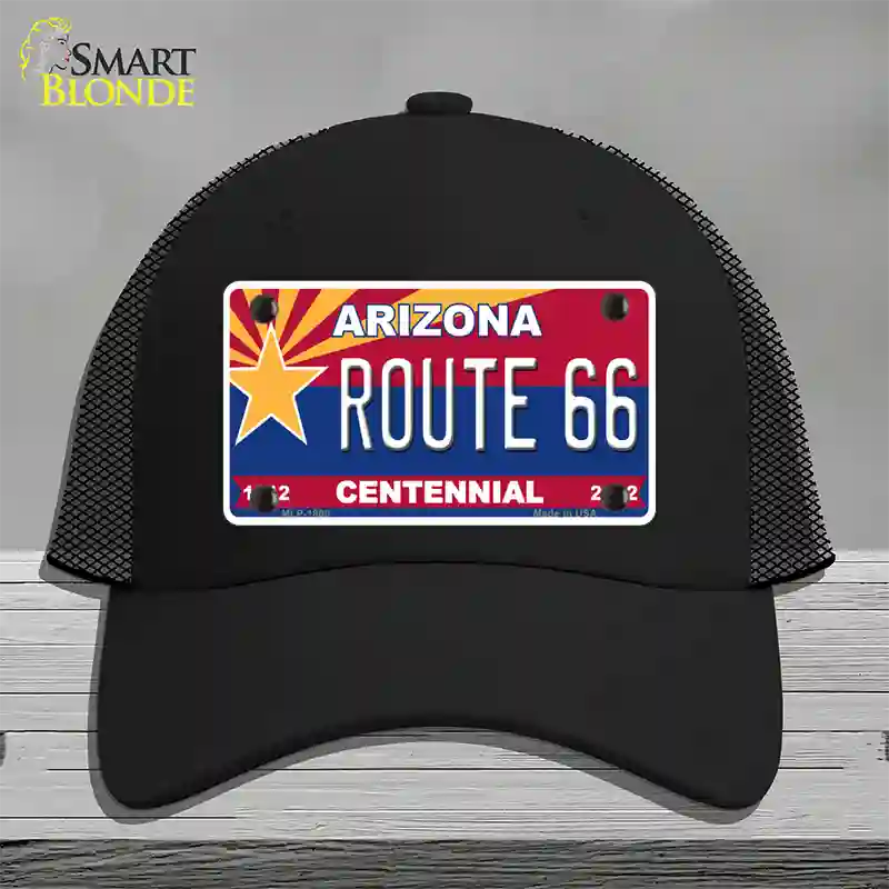 Arizona Centennial Route 66 Novelty License Plate Hat Mesh / Black