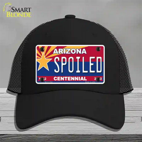 Arizona Centennial Spoiled Novelty License Plate Hat Mesh / Black