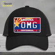 Arizona Centennial OMG Novelty License Plate Hat Mesh / Black