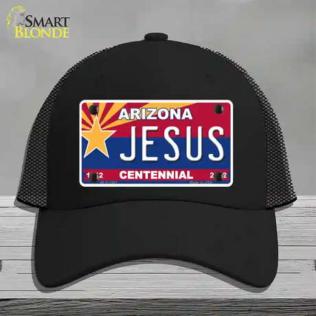 Arizona Centennial Jesus Novelty License Plate Hat Mesh / Black