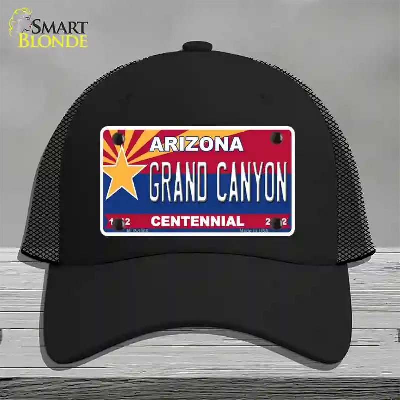 Arizona Centennial Grand Canyon Novelty License Plate Hat Mesh / Black