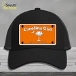 Carolina Girl Orange Novelty License Plate Hat Mesh / Black