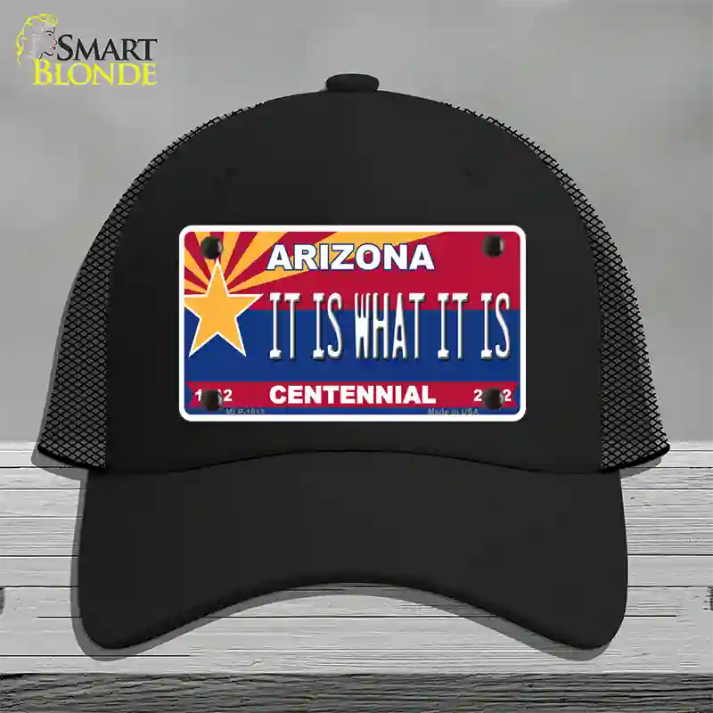 Arizona Centennial It Is What It Is Novelty License Plate Hat Mesh / Black