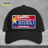 Arizona Centennial Seriously Novelty License Plate Hat Mesh / Black