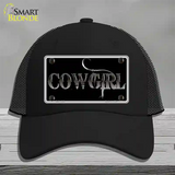 Cowgirl Black Novelty License Plate Hat Mesh / Black