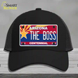 Arizona Centennial The Boss Novelty License Plate Hat Mesh / Black