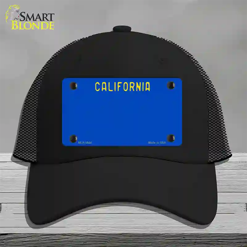 California Blue State Novelty License Plate Hat Mesh / Black