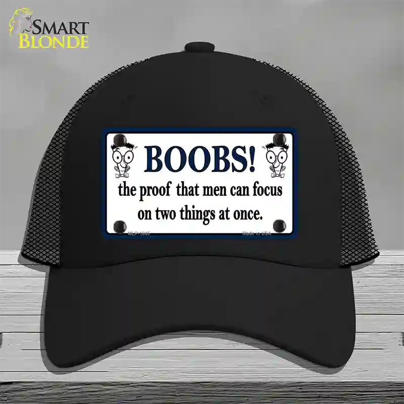 Boobs Proof Novelty License Plate Hat Mesh / Black