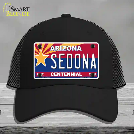 Arizona Centennial Sedona Novelty License Plate Hat Mesh / Black