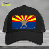 Sedona Arizona State Flag Novelty License Plate Hat Mesh / Black