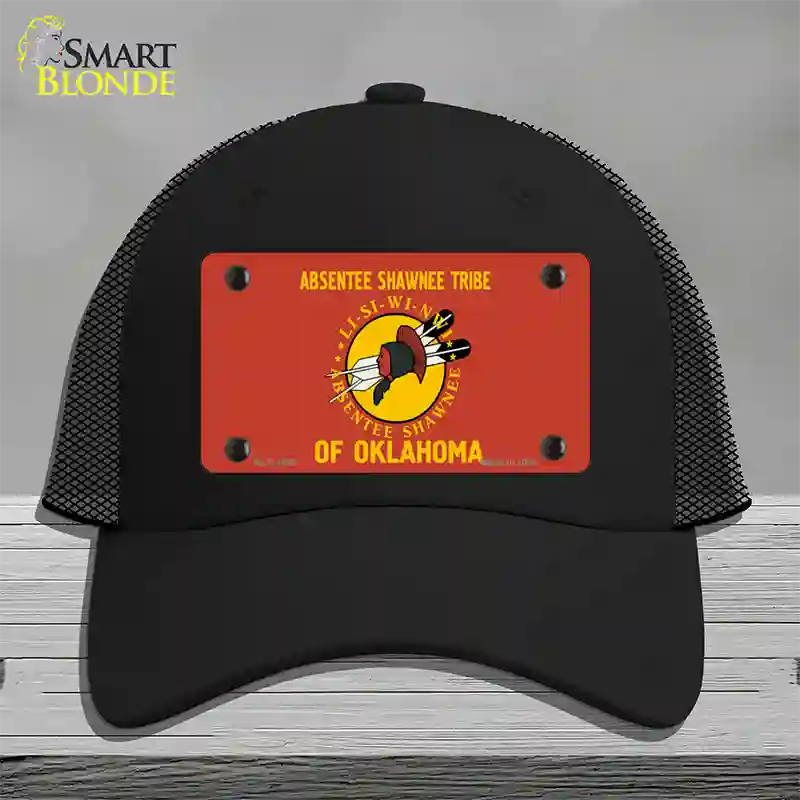 Absentee Shawnee Tribe Flag Novelty License Plate Hat Mesh / Black