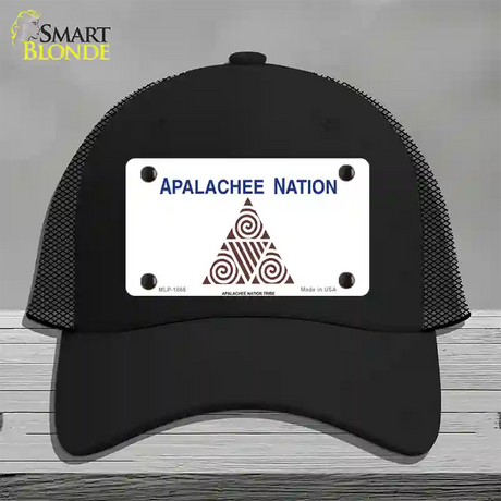 Apalachee Nation Flag Novelty License Plate Hat Mesh / Black