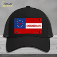 Cherokee Braves Flag Novelty License Plate Hat Mesh / Black