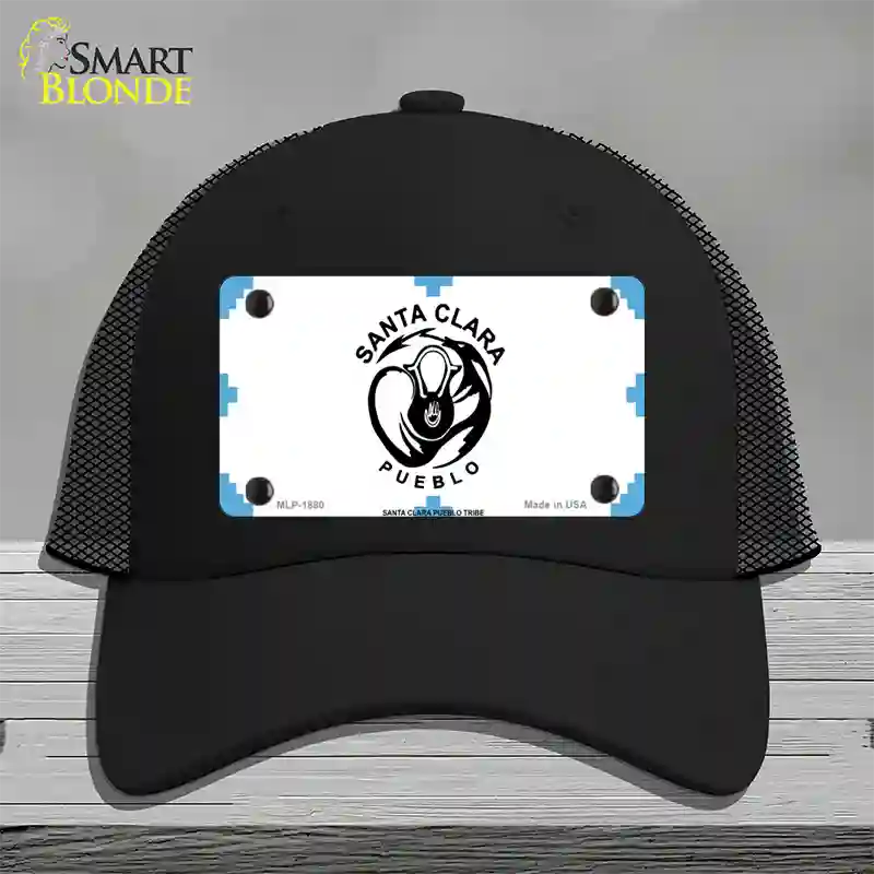 Santa Clara Pueblo Flag Novelty License Plate Hat Mesh / Black