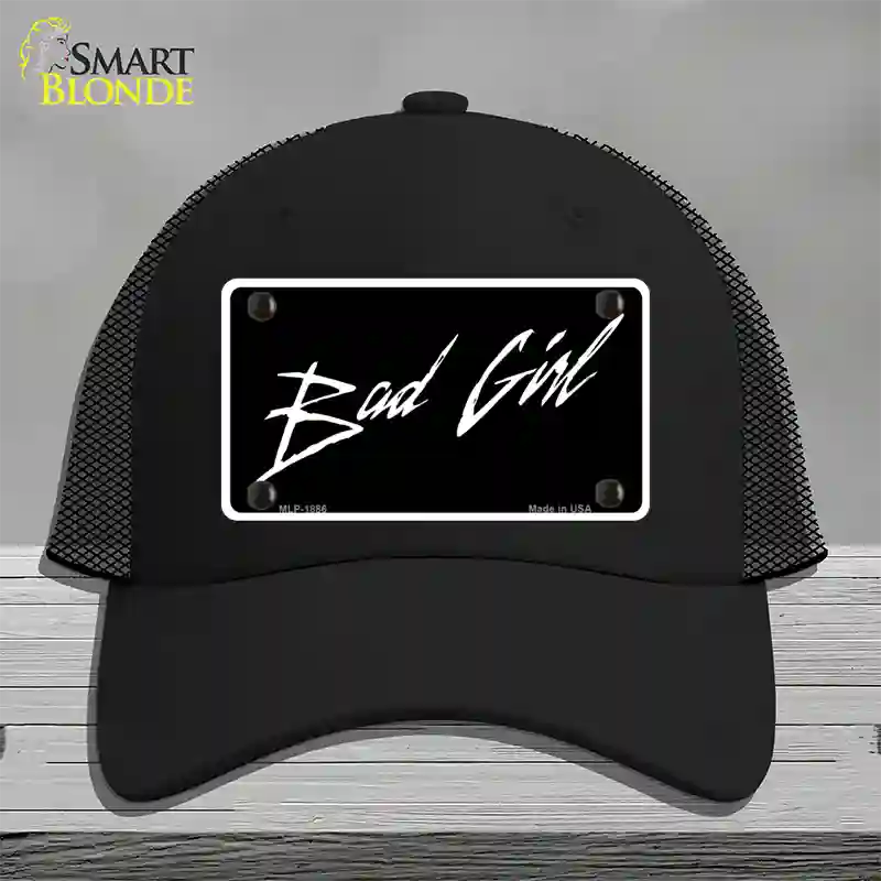 Bad Girl Novelty License Plate Hat Mesh / Black