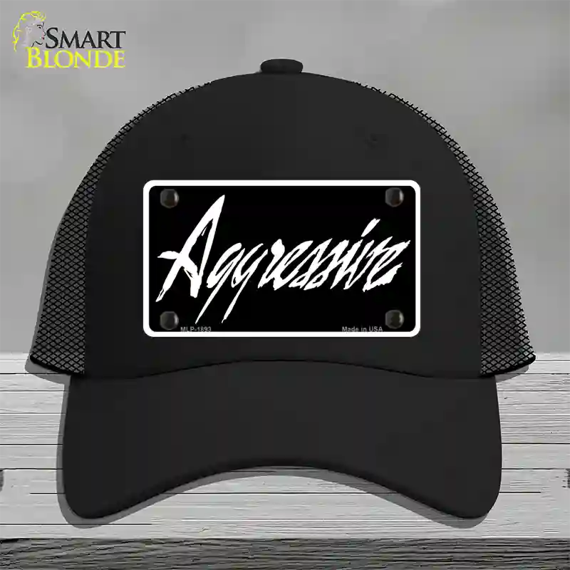 Aggressive Novelty License Plate Hat Mesh / Black