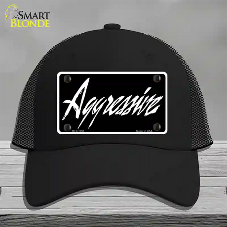 Aggressive Novelty License Plate Hat Mesh / Black