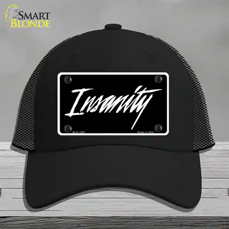 Insanity Novelty License Plate Hat Mesh / Black