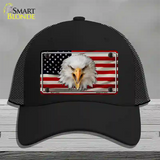 USA Eagle Novelty License Plate Hat Mesh / Black