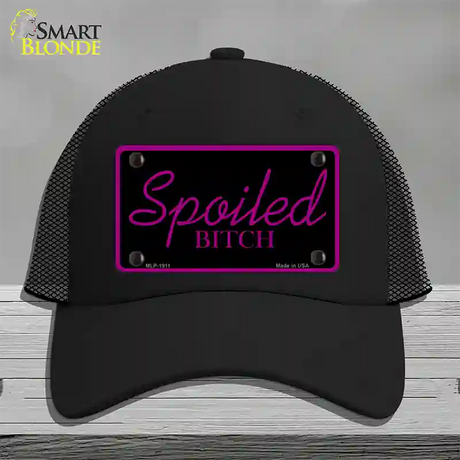 Spoiled Bitch Novelty License Plate Hat Mesh / Black