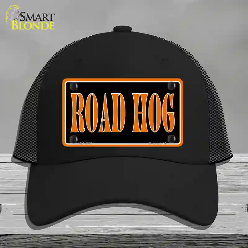 Road Hog Novelty License Plate Hat Mesh / Black