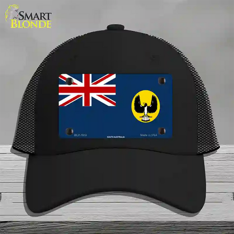 South Australia Flag Novelty License Plate Hat Mesh / Black