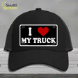 I Love My Truck Black Novelty License Plate Hat Mesh / Black