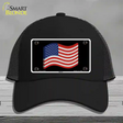 USA 3-D Flag Novelty License Plate Hat Mesh / Black