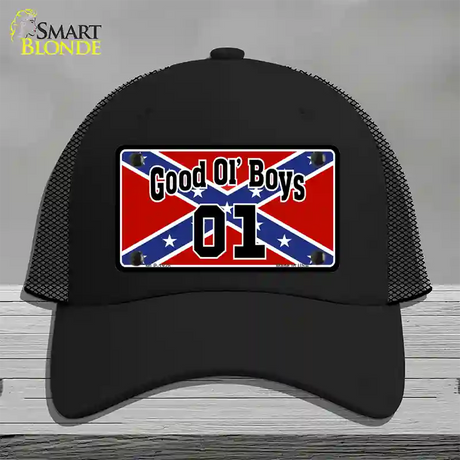 Good Ol Boys Confederate Flag Novelty License Plate Hat Mesh / Black