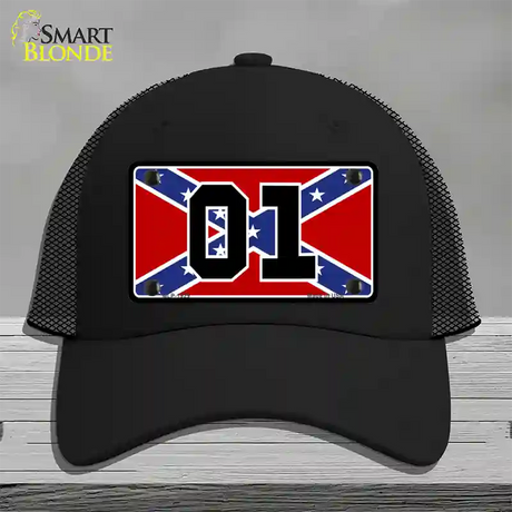 Confederate Flag 01 Novelty License Plate Hat Mesh / Black