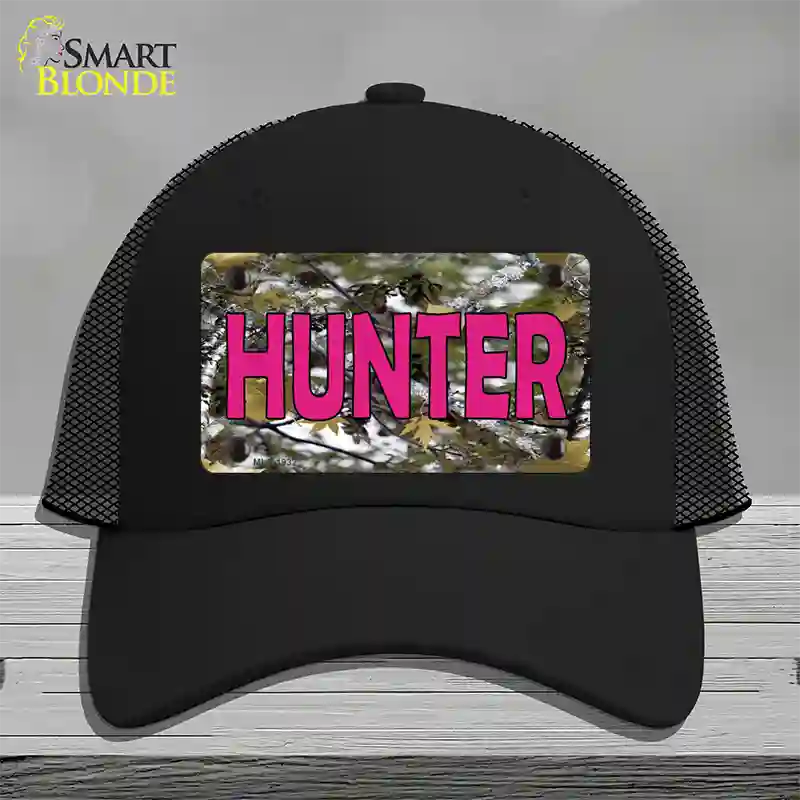 Pink Hunter Novelty License Plate Hat Mesh / Black