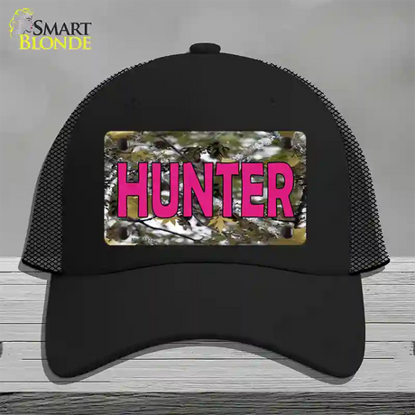 Pink Hunter Novelty License Plate Hat Mesh / Black