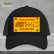 Arroyo Seco Yellow New Mexico Novelty License Plate Hat Mesh / Black