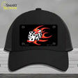 Red Hot Flaming Dice Novelty License Plate Hat Mesh / Black