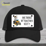 She Thinks My Tractors Sexy White Novelty License Plate Hat Mesh / Black