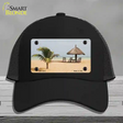 Tropical Beach Setting Novelty License Plate Hat Mesh / Black