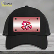 Hibiscus Flower Novelty License Plate Hat Mesh / Black