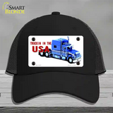 Trucking In The USA Novelty License Plate Hat Mesh / Black