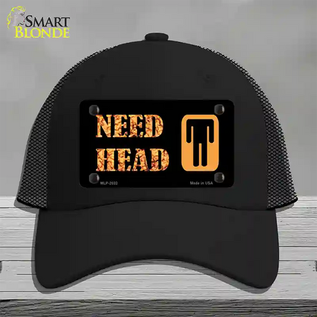 Need Head Novelty License Plate Hat Mesh / Black