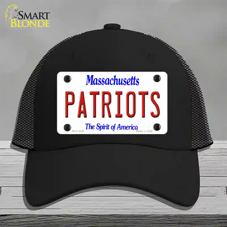 Patriots Massachusetts State Novelty License Plate Hat Mesh / Black