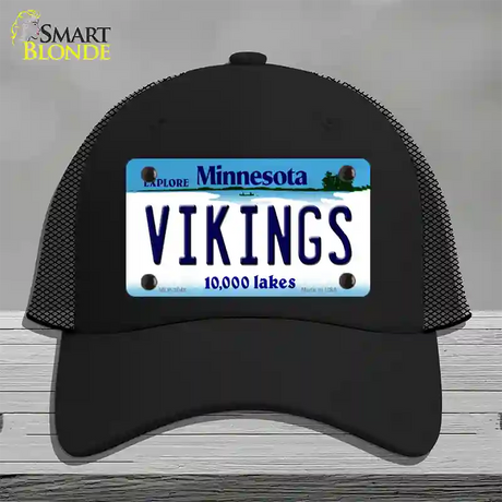 Vikings Minnesota State Novelty License Plate Hat Mesh / Black