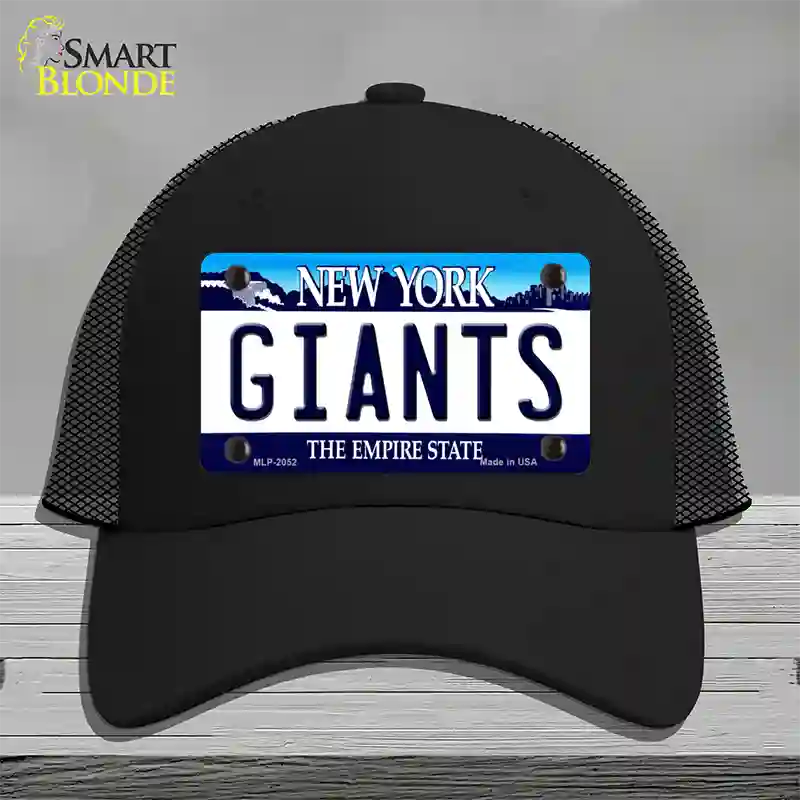 Giants New York State Novelty License Plate Hat Mesh / Black