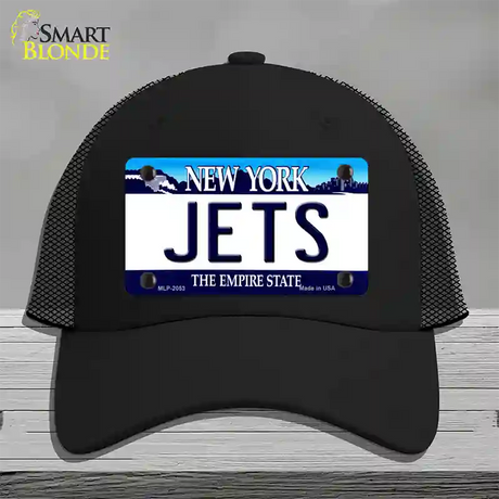 Jets New York State Novelty License Plate Hat Mesh / Black