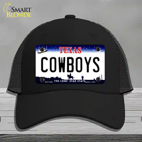 Cowboys Texas State Novelty License Plate Hat Mesh / Black