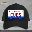 Cubs Chicago Illinois State Novelty License Plate Hat Mesh / Black