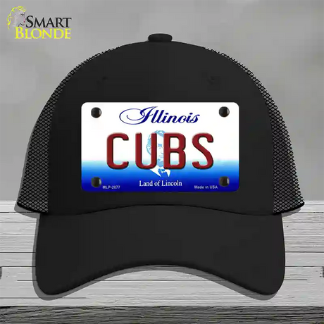 Cubs Chicago Illinois State Novelty License Plate Hat Mesh / Black