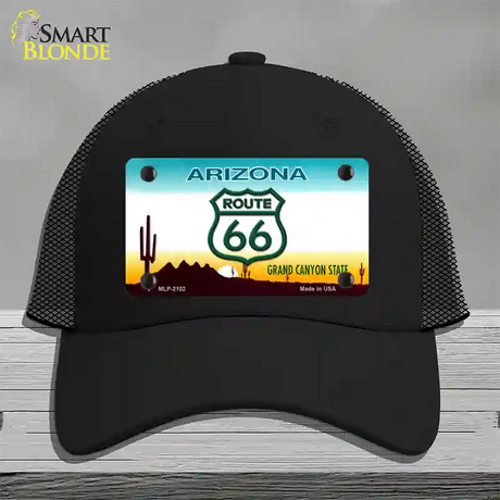 Route 66 Shield Arizona Novelty License Plate Hat Mesh / Black