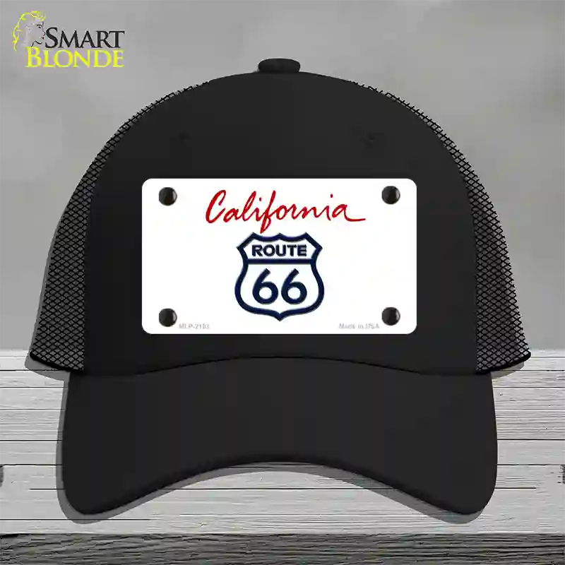 Route 66 Shield California Novelty License Plate Hat Mesh / Black