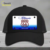 Route 66 Shield Illinois Novelty License Plate Hat Mesh / Black