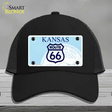 Route 66 Shield Kansas Novelty License Plate Hat Mesh / Black